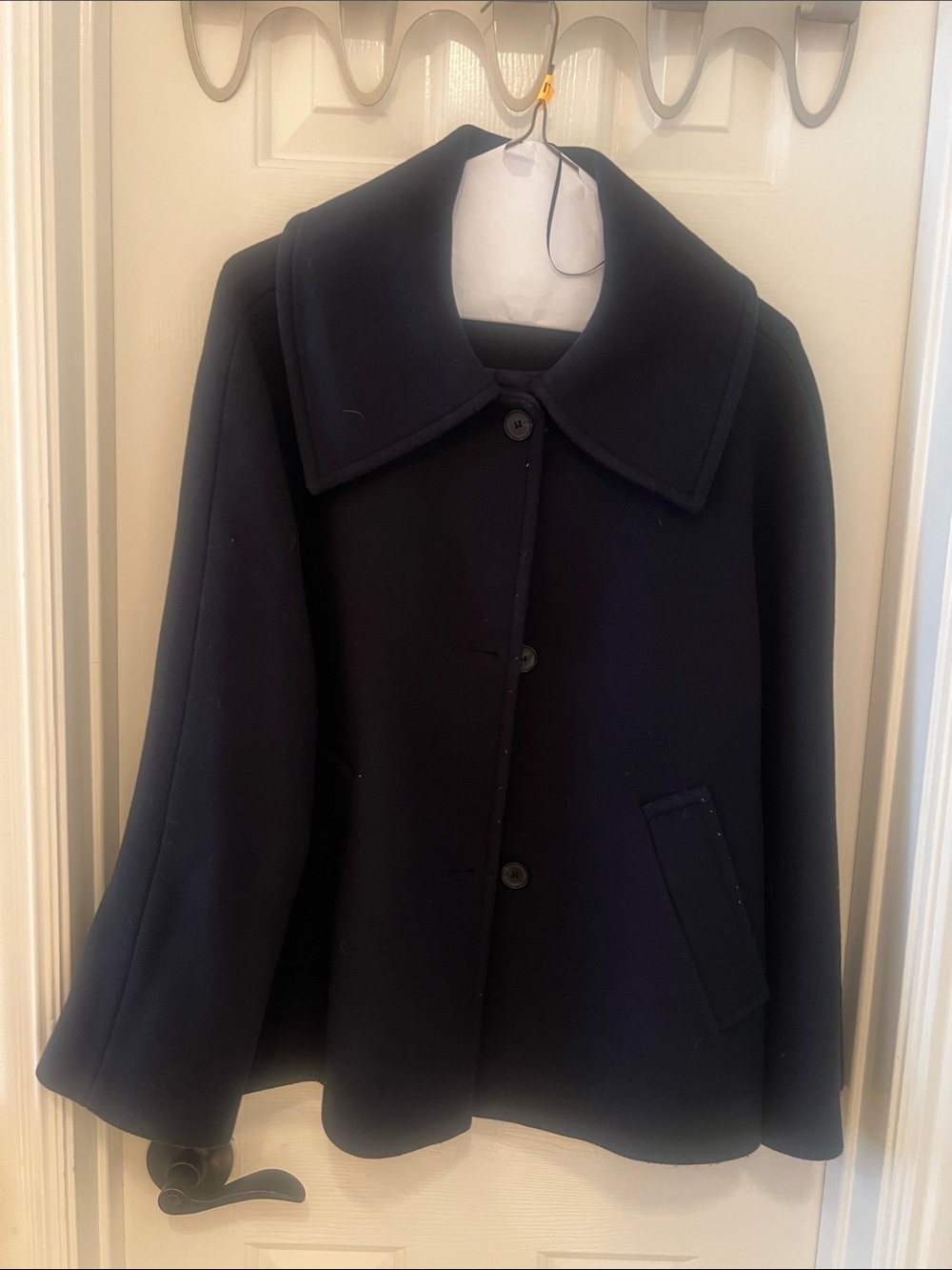 Zara Dark Navy Peacoat with Wide Collar